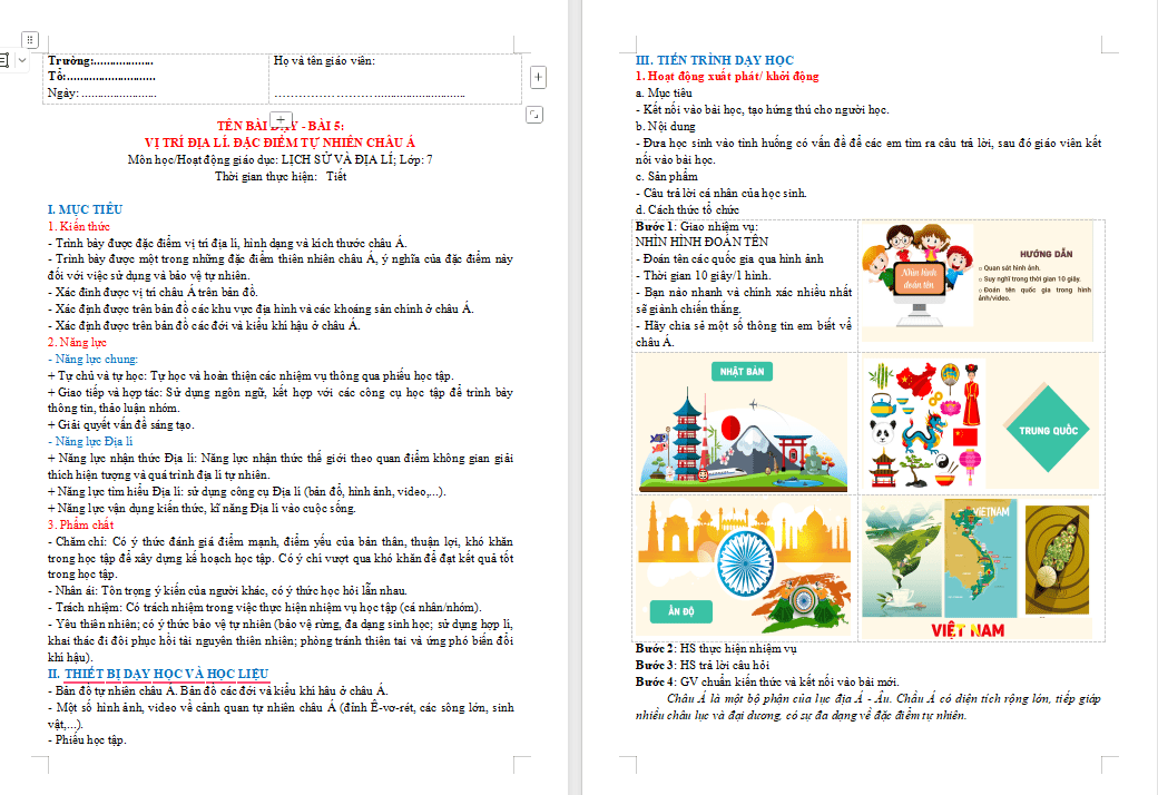 Giáo án PowerPoint Địa lí 7 Bài 5