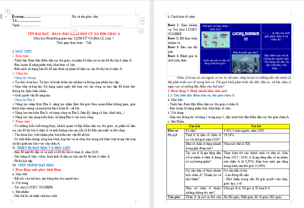 Giáo án PowerPoint Địa lí 7 Bài 6
