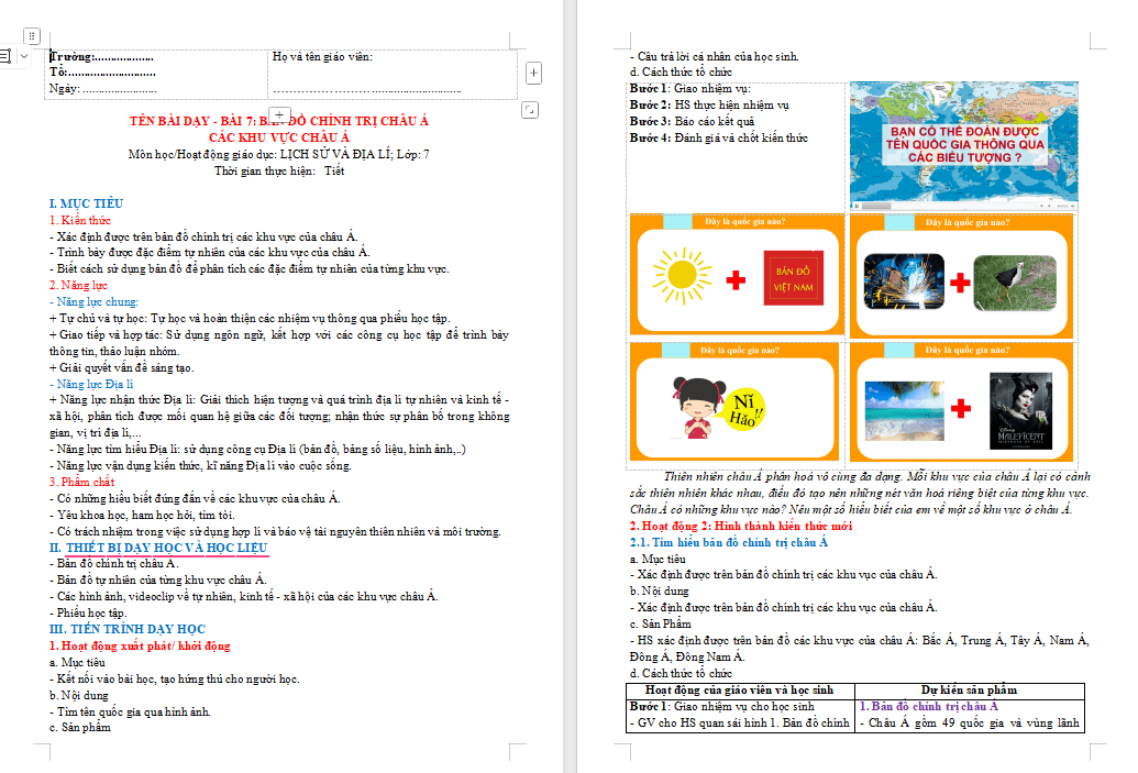 Giáo án PowerPoint Địa lí 7 Bài 7