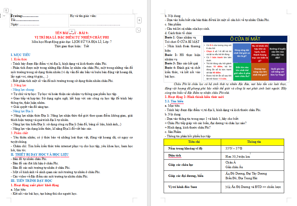 Giáo án PowerPoint Địa lí 7 Bài 9