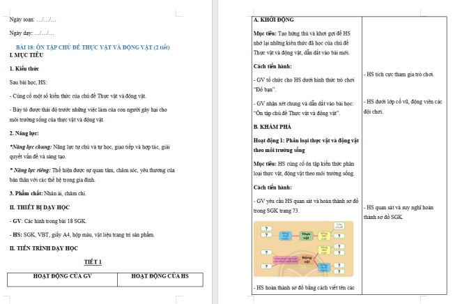 Giáo án Tự nhiên và xã hội 2 Bài 18