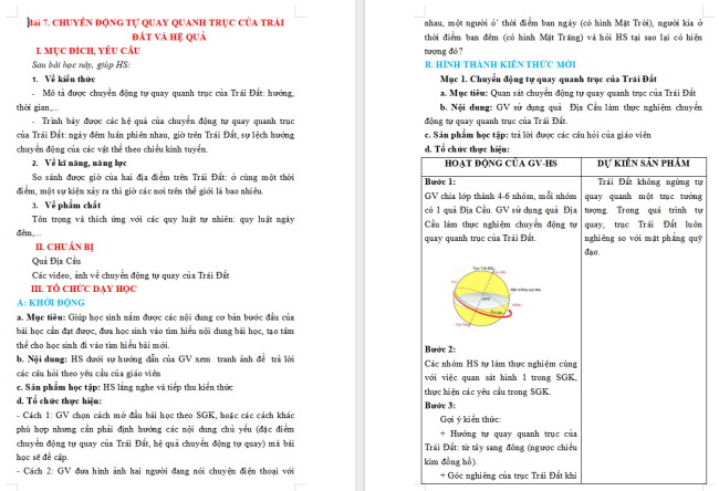 Giáo án Địa lí 6 Bài 7