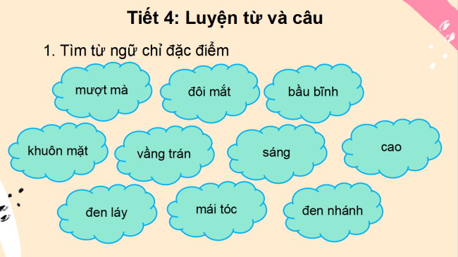 PowerPoint Tiếng Việt 2 Bài 6: Từ ngữ chỉ đặc điểm. Câu nêu đặc điểm