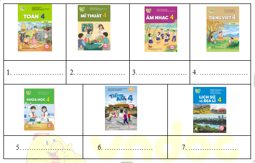 Bài tập tiếng Anh 4 Global success Unit 7 Our timetables minh họa 1