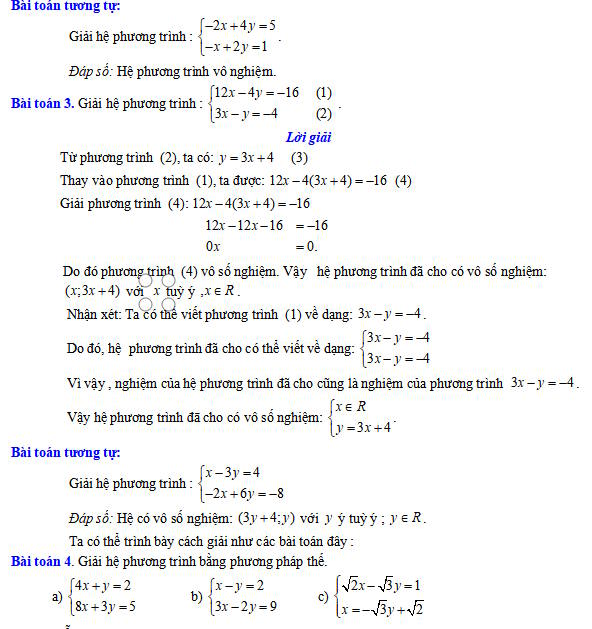 Giải hệ hai phương trình bậc nhất hai ẩn