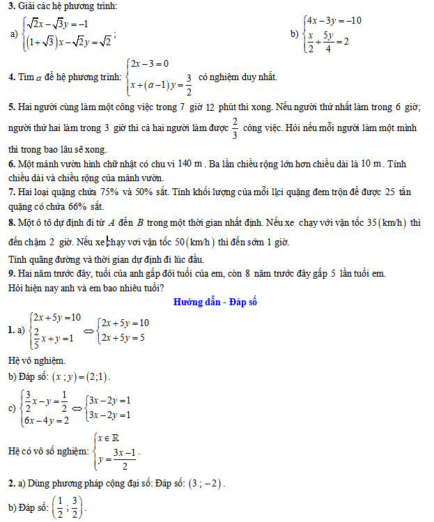 Bài tập cuối Chương I