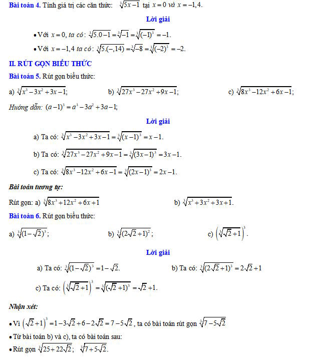Căn bậc ba và căn thức bậc ba 