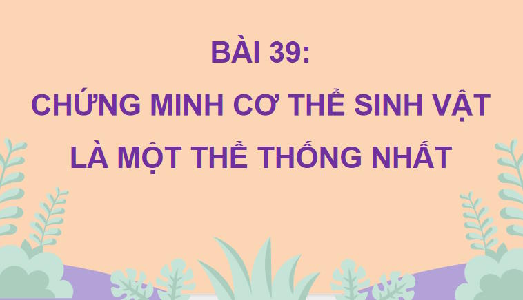 Chứng minh cơ thể sinh vật là một thể thống nhất