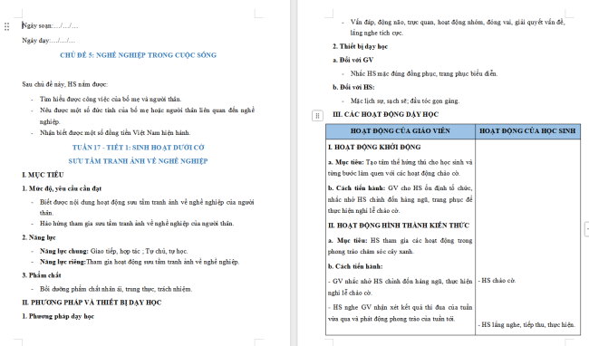 Giáo án Hoạt động trải nghiệm 2 Tuần 17