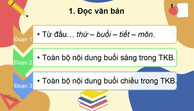 PowerPoint Tiếng Việt 2 Bài 10: Đọc Thời khoá biểu