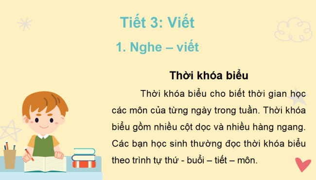 PowerPoint Tiếng Việt 2 Bài 10: Viết Thời khoá biểu