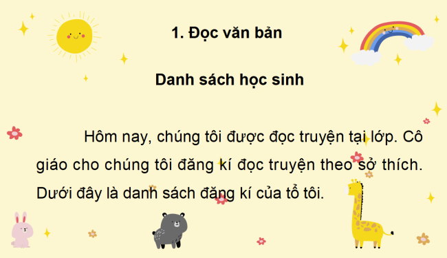 PowerPoint Tiếng Việt 2 Bài 12: Đọc Danh sách học sinh