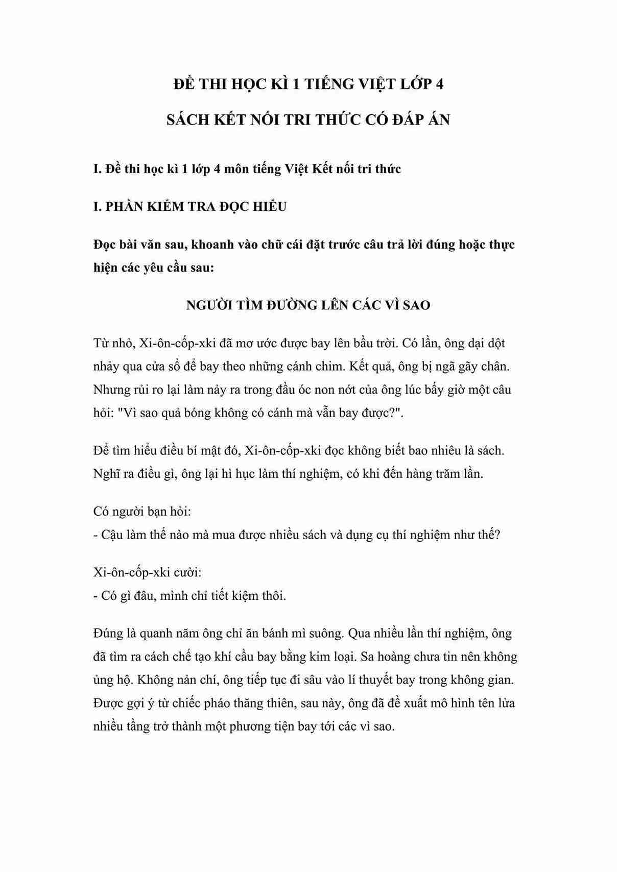 de on thi hoc ki 1 tieng viet 4 kntt de so 1 hinh anh 0*806395