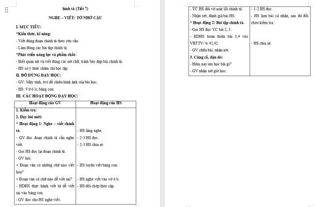 Giáo án Tiếng Việt 2 Bài 18: Viết Tớ nhớ cậu