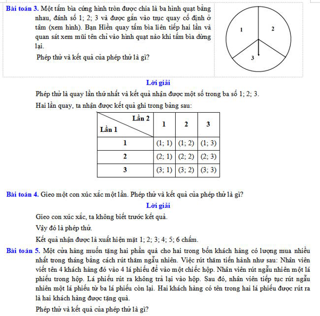 Phép thử ngẫu nhiên và không gian mẫu