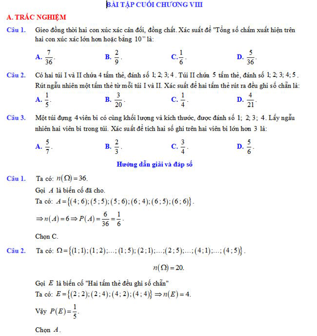Bài tập cuối chương 8