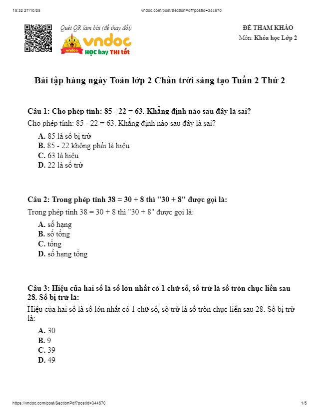 bthn toan lop 2 chan troi sang tao tuan 2 thu 2 h1*809034