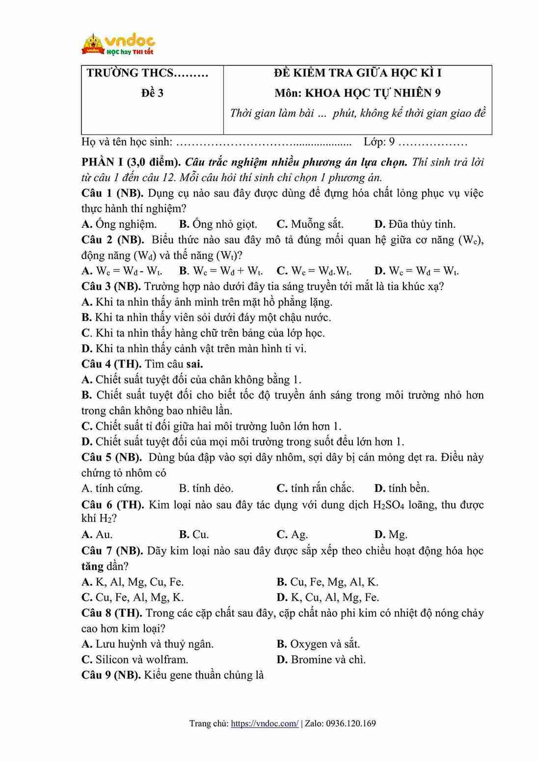 de thi giua hoc ki 1 khoa hoc tu nhien 9 ket noi tri thuc cv 7991 de 3 hinh anh 0 1*809106