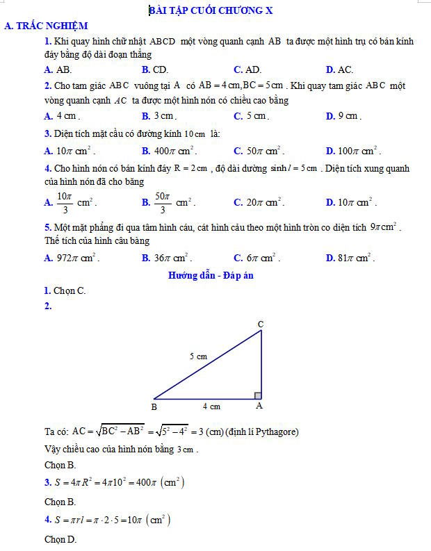 Ôn tập chương 10