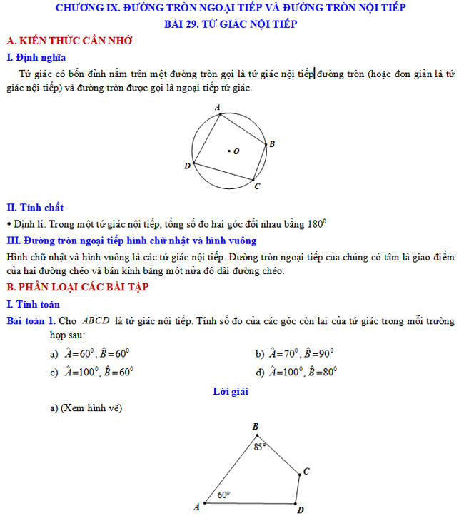 Tứ giác nội tiếp