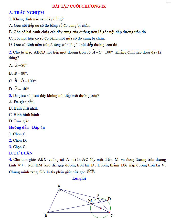 Bài tập cuối chương 6