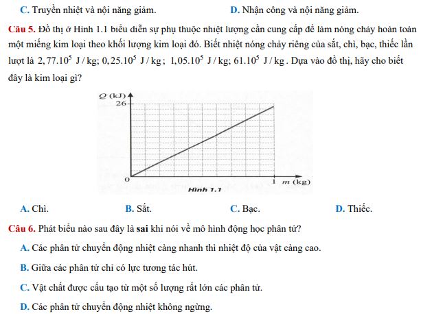 Đề thi giữa học kì 1 lớp 12 môn Vật lý