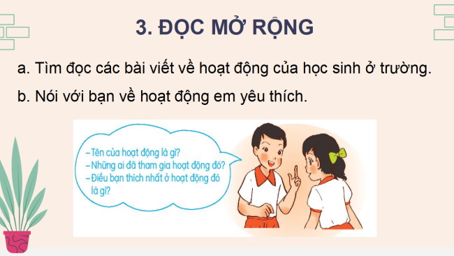 PowerPoint Tiếng Việt 2 Bài 20: Viết đoạn văn kể về một giờ ra chơi. Đọc mở rộng
