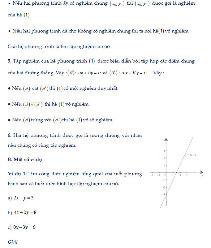Phương trình bậc nhất hai ẩn, hệ hai phương trình bậc nhất hai ẩn