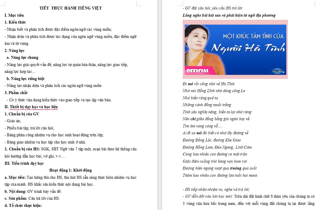 KHBD Ngữ văn 7 Bài Thực hành tiếng Việt trang 26