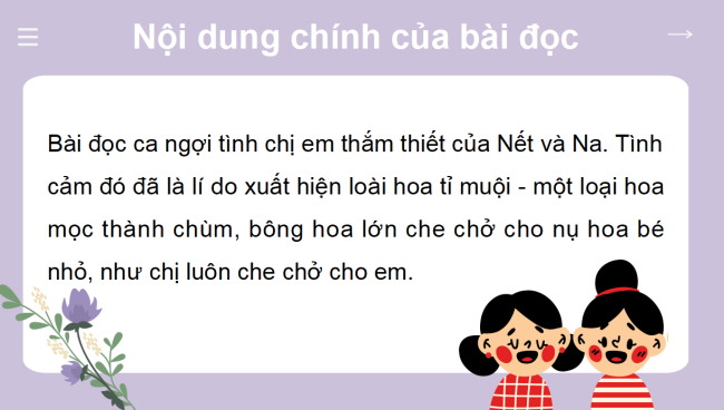 PowerPoint Tiếng Việt 2 Bài 25: Sự tích hoa tỉ muội