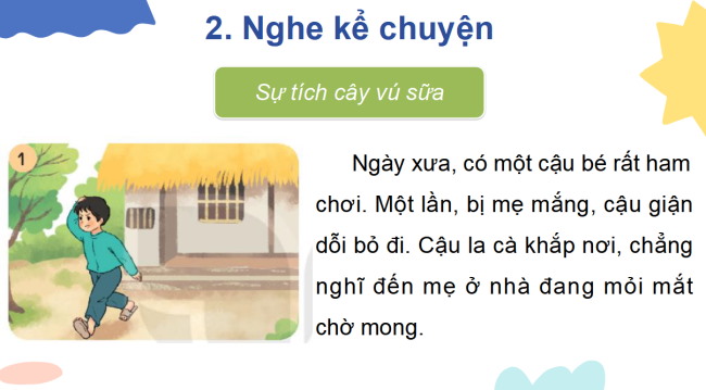 PowerPoint Tiếng Việt 2 Bài 27: Kể chuyện Sự tích cây vú sữa