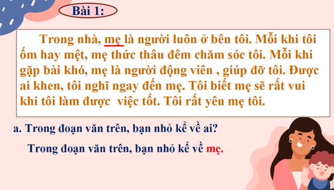 PowerPoint Tiếng Việt 2 Bài 28: Viết đoạn văn thể hiện tình cảm với người thân