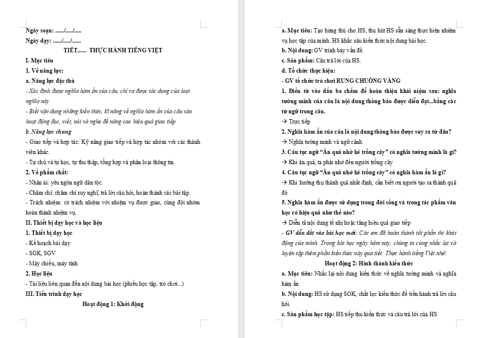 PowerPoint Ngữ văn 8 Bài 4 Thực hành tiếng Việt