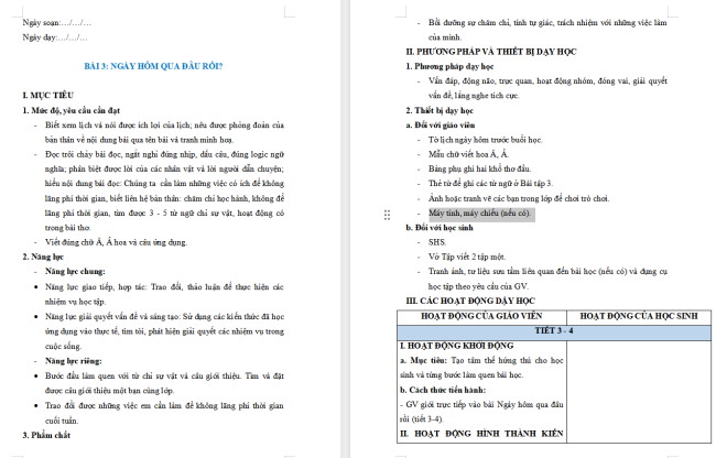 Giáo án Tiếng Việt 2 Bài 3: Viết chữ hoa Ă, Â
