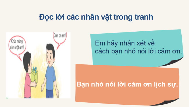 PowerPoint Tiếng Việt 2 Bài 2: Nói, viết lời cảm ơn