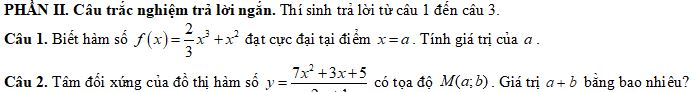 Đề kiểm tra thường xuyên Toán 12