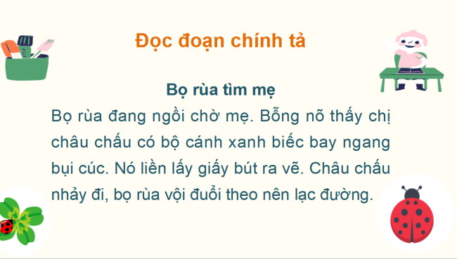 PowerPoint Tiếng Việt 2 Bài 2: Nghe - viết Bọ rùa tìm mẹ, Phân biệt ng/ngh, l/n, dấu hỏi/dấu ngã