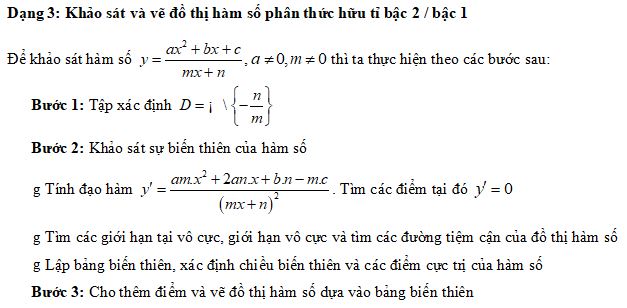 Khảo sát sự biến thiên và vẽ đồ thị của hàm số