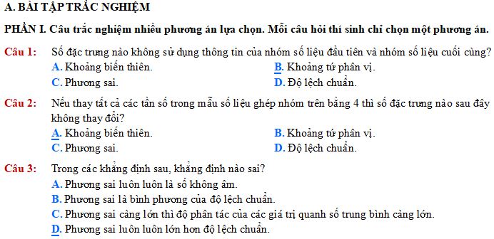 Phương sai và độ lệch chuẩn
