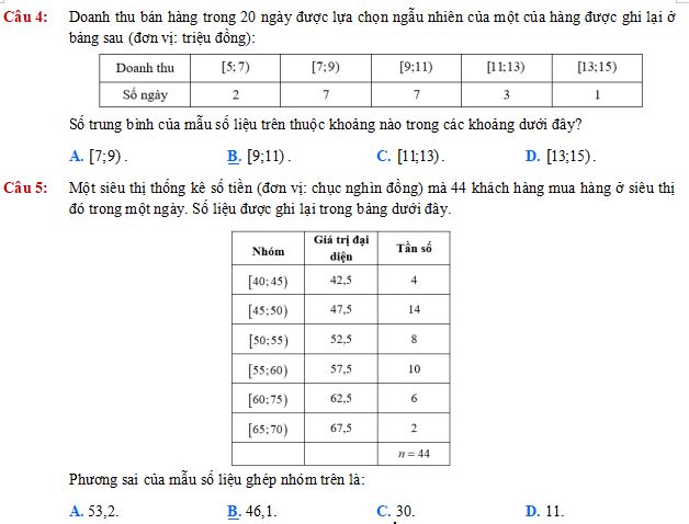 Phương sai và độ lệch chuẩn
