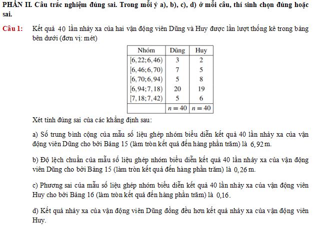 Phương sai và độ lệch chuẩn
