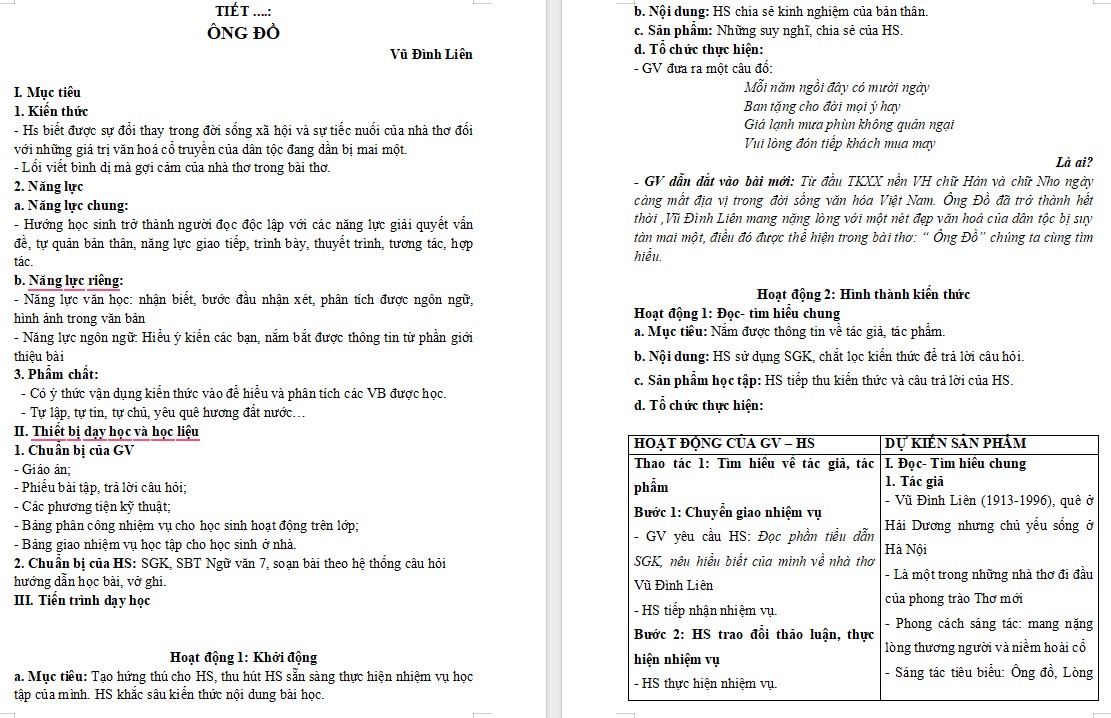 KHBD Ngữ văn 7 Bài Ông đồ Cánh Diều