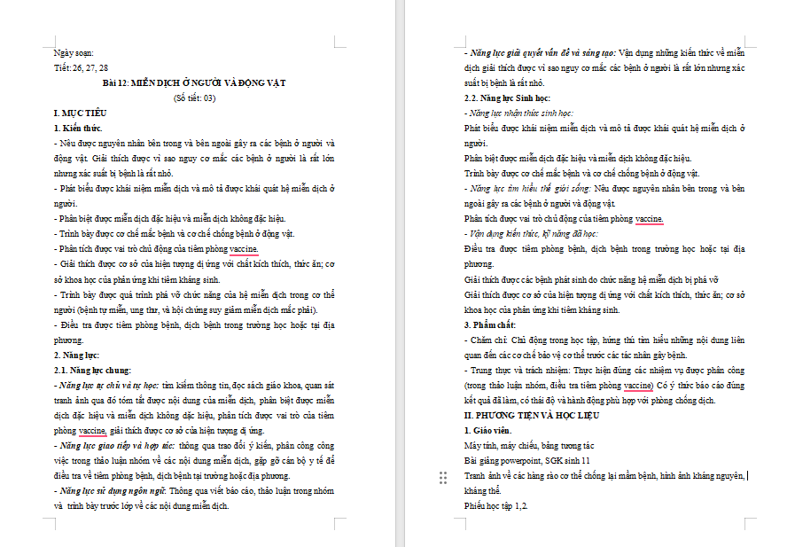 Giáo án PowerPoint Sinh học 11 Kết nối Bài 12