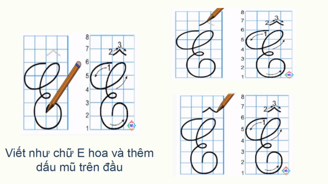 PowerPoint Tiếng Việt 2 Bài 3: Viết chữ hoa E, Ê