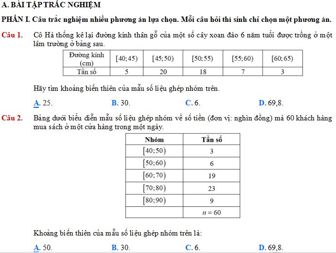 Khoảng biến thiên và khoảng tứ phân vị