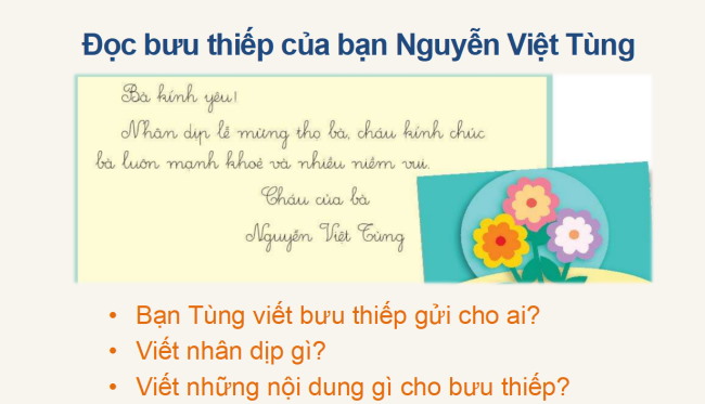 PowerPoint Tiếng Việt 2 Bài 4: Viết bưu thiếp