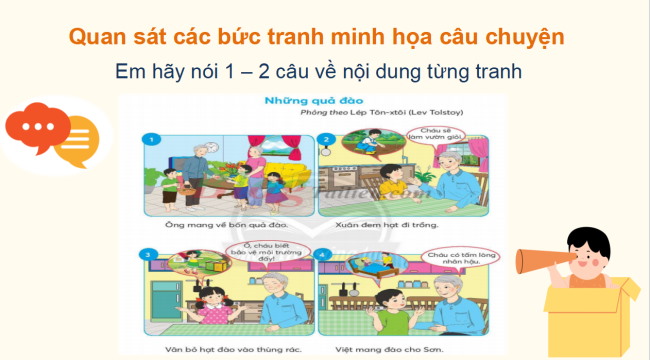 PowerPoint Tiếng Việt 2 Bài 4: Xem - kể Những quả đào
