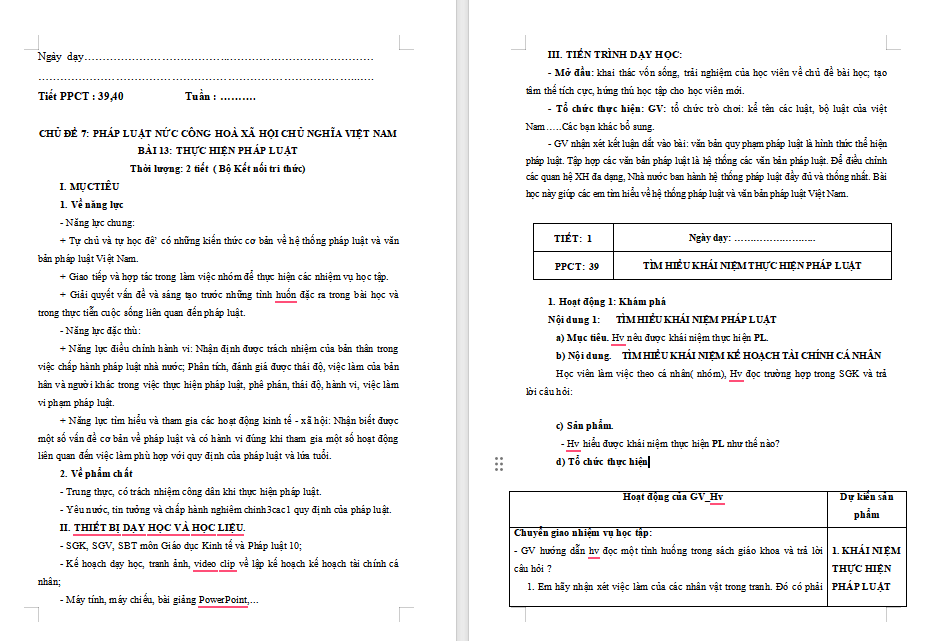 Giáo án PowerPoint Giáo dục Kinh tế và Pháp luật 10 Bài 13