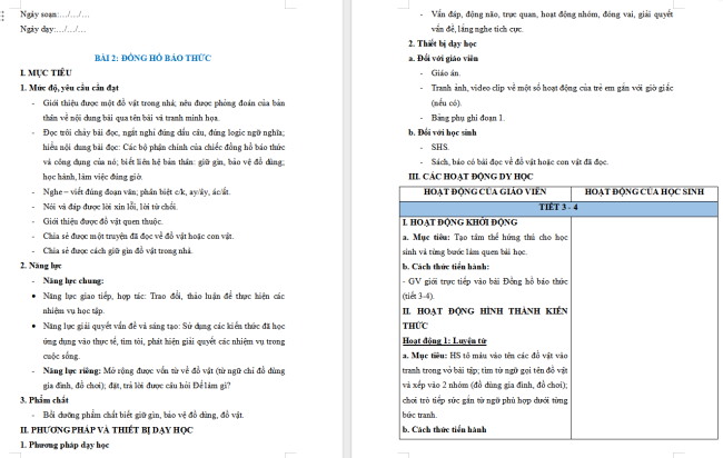 Giáo án Tiếng Việt 2 Bài 2: Nói và đáp lời xin lỗi, lời từ chối