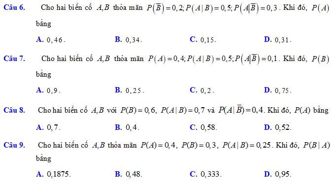 Công thức xác suất toàn phần - công thức Bayes